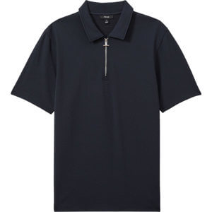 REISS ALBANY Textured Zip Neck Polo Shirt